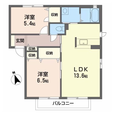 ラ・ネージュ I番館 202の間取り図