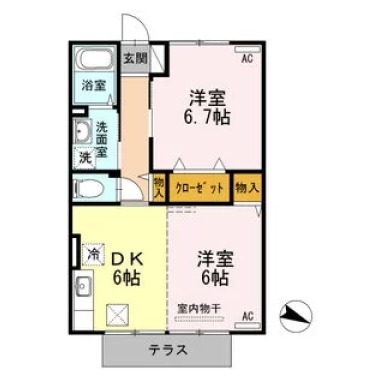 コート・セジュールなかがわ 105の間取り図