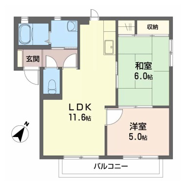 セトゥール・イン・ウエスト B棟 105の間取り図