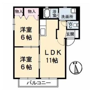 バリュージュ萌芽 A棟 201の間取り図