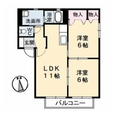 バリュージュ萌芽 A棟 202の間取り図
