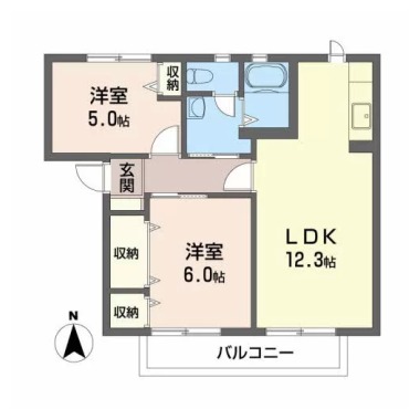 バリュージュ萌芽 B棟 202の間取り図