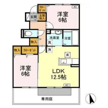 PATIO B棟 102の間取り図