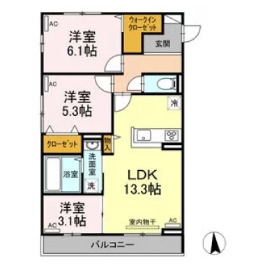ベル グランデ 206の間取り図