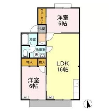 セジュール泉 102の間取り図