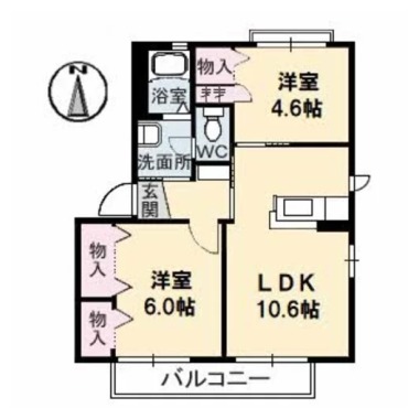 シャーメゾン藍住 B棟 205の間取り図