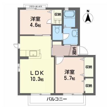 シャーメゾン藍住 D棟 208の間取り図