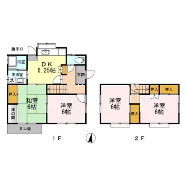 大原町 一戸建 1の間取り図