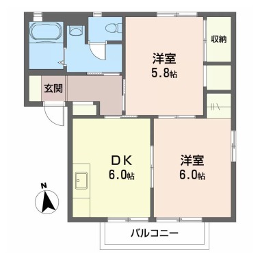 サン ベルナール 102の間取り図