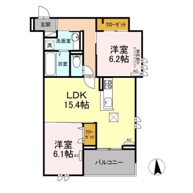エグレットテラス 101の間取り図