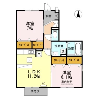 ラ・ソラーレ I棟 101の間取り図
