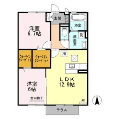 ラ・ソラーレ I棟 102の間取り図