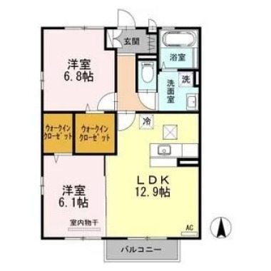 ラ・ソラーレ I棟 105の間取り図