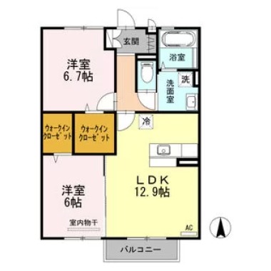 ラ・ソラーレ I棟 202の間取り図