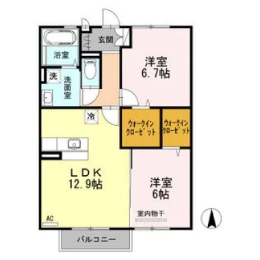 ラ・ソラーレ I棟 203の間取り図
