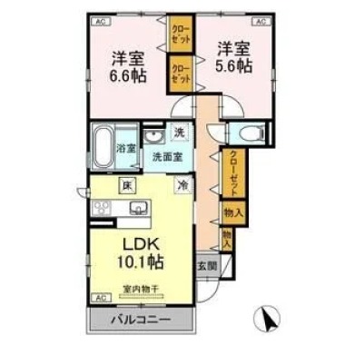 カサペルテ中田 101の間取り図