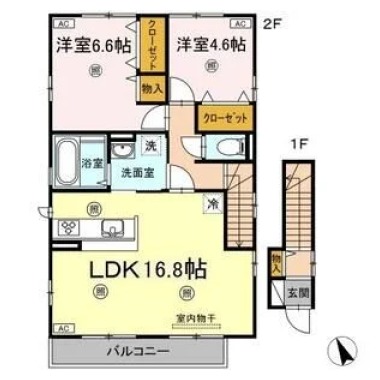 カサペルテ中田 201の間取り図
