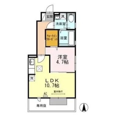 ホワイト バード A棟 A101の間取り図