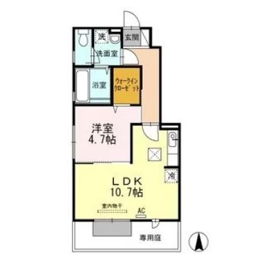 ホワイト バード A棟 A102の間取り図