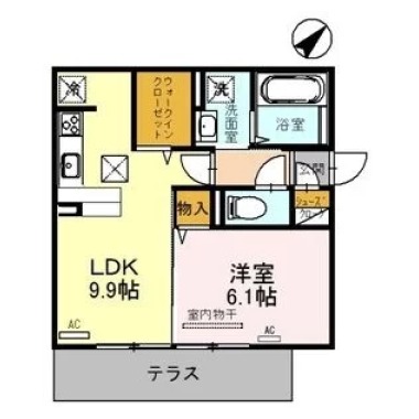 アムール21 F棟 101の間取り図