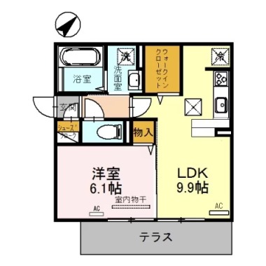 アムール21 F棟 105の間取り図