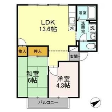 アゼリアパークハウス A棟 A205の間取り図