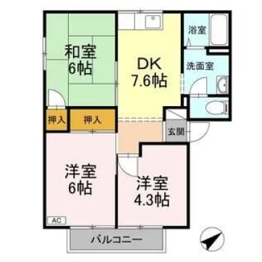 アゼリアパークハウス D棟 D102の間取り図