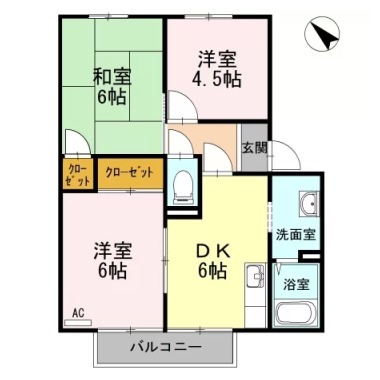 アゼリアパークハウス F棟 F201の間取り図