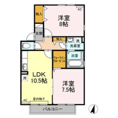 メゾン・リヴェール B棟 B201の間取り図