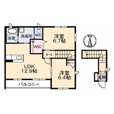 シャーメゾン ジェルメ A棟 201の間取り図