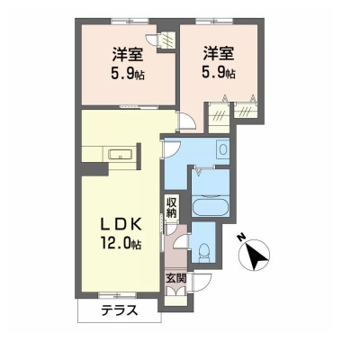 シャーメゾン千里 102の間取り図