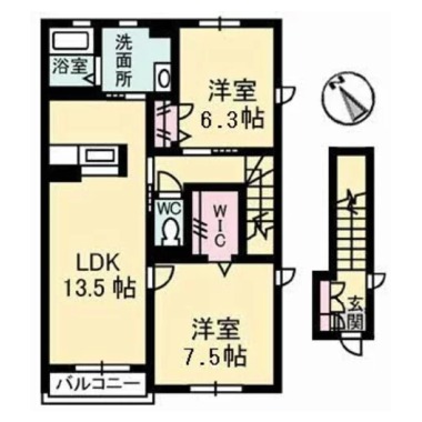 シャーメゾン千里 201の間取り図