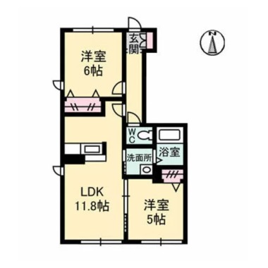 シャーメゾン乙瀬 101の間取り図