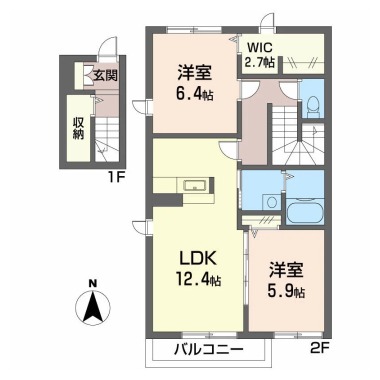 シャーメゾン乙瀬 201の間取り図