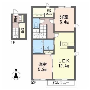 シャーメゾン乙瀬 202の間取り図