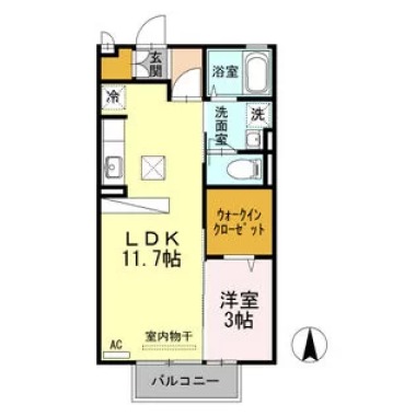 ヴィラセゾン6 103の間取り図