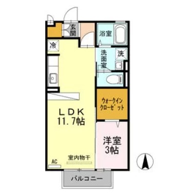 ヴィラセゾン6 206の間取り図