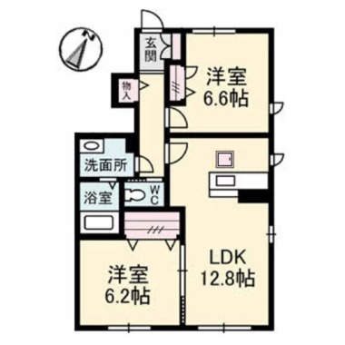 マリ・ソル若葉 B棟 102の間取り図