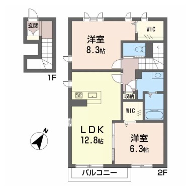 マリ・ソル若葉 B棟 201の間取り図