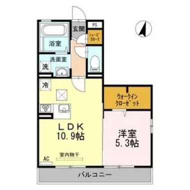 サンシャイン見白 A棟 101の間取り図