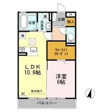 サンシャイン見白 A棟 103の間取り図