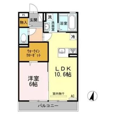 サンシャイン見白 A棟 202の間取り図