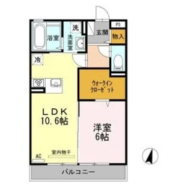 サンシャイン見白 A棟 203の間取り図