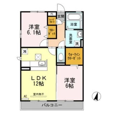 サンシャイン見白 B棟 103の間取り図