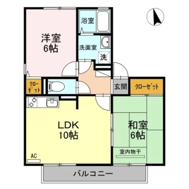 フルールメゾン A棟 203の間取り図