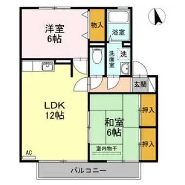 フルールメゾン B棟 202の間取り図
