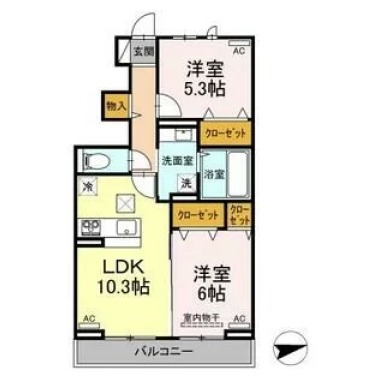 セリシール藍 102の間取り図