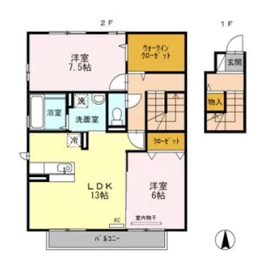 ショコラ サトウ A棟 A202の間取り図