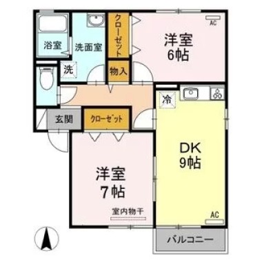 ハイツ曙 I棟 102の間取り図