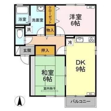 ハイツ曙 I棟 202の間取り図